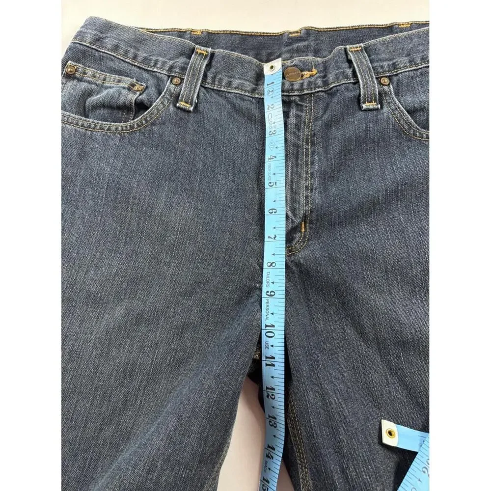 Carhartt Relaxed Fit Dark Wash Blue Denim‎ Jeans workwear Dadcore Mens 34x32